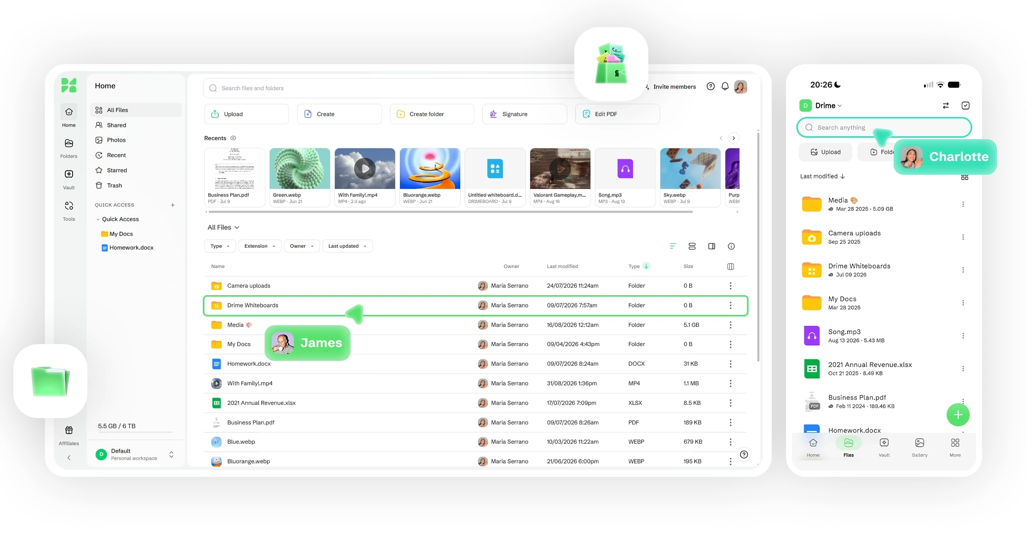 Interface d'analyse Drime Send & Track