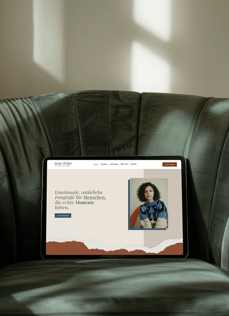 Tablet-Mockup mit Fotografen-Portfolio-Website