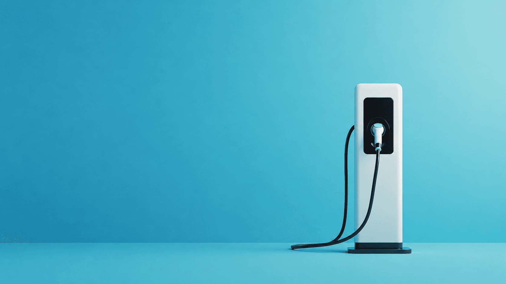 borne de recharge colorée sur fond bleu