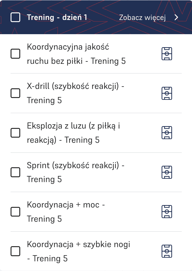 Trening boisko