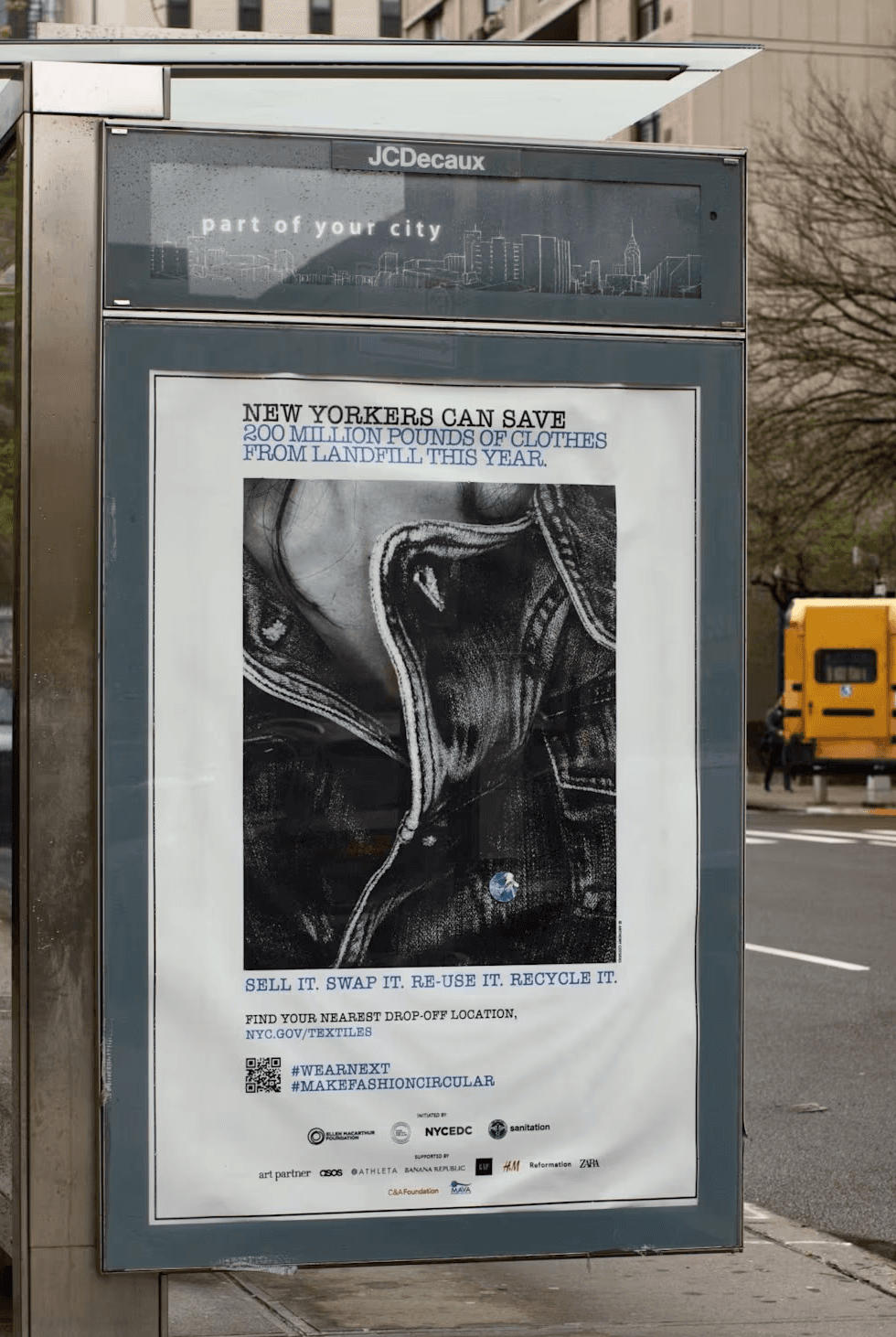 A New York City bus stop
