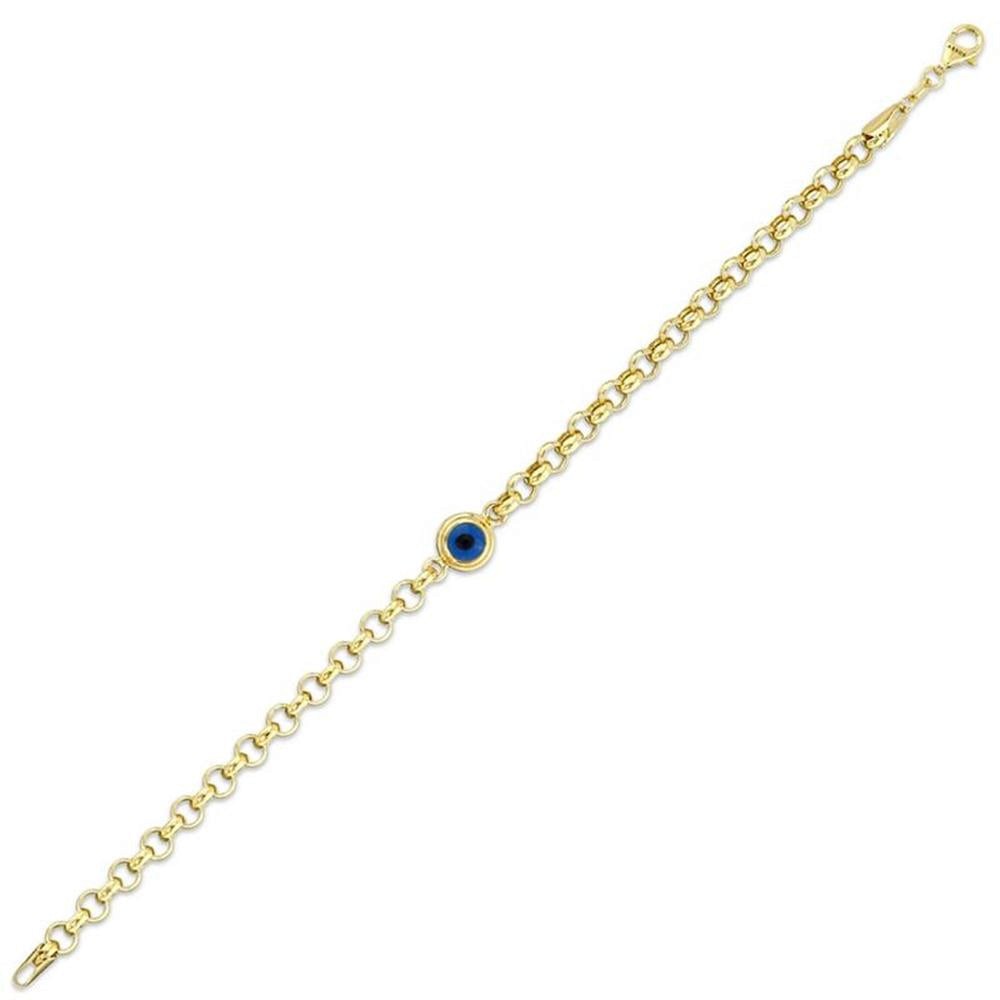 Assos 14 Ayar Nazarlıklı Altın Tasarım Bileklik ABL0186-Y-7201-B1