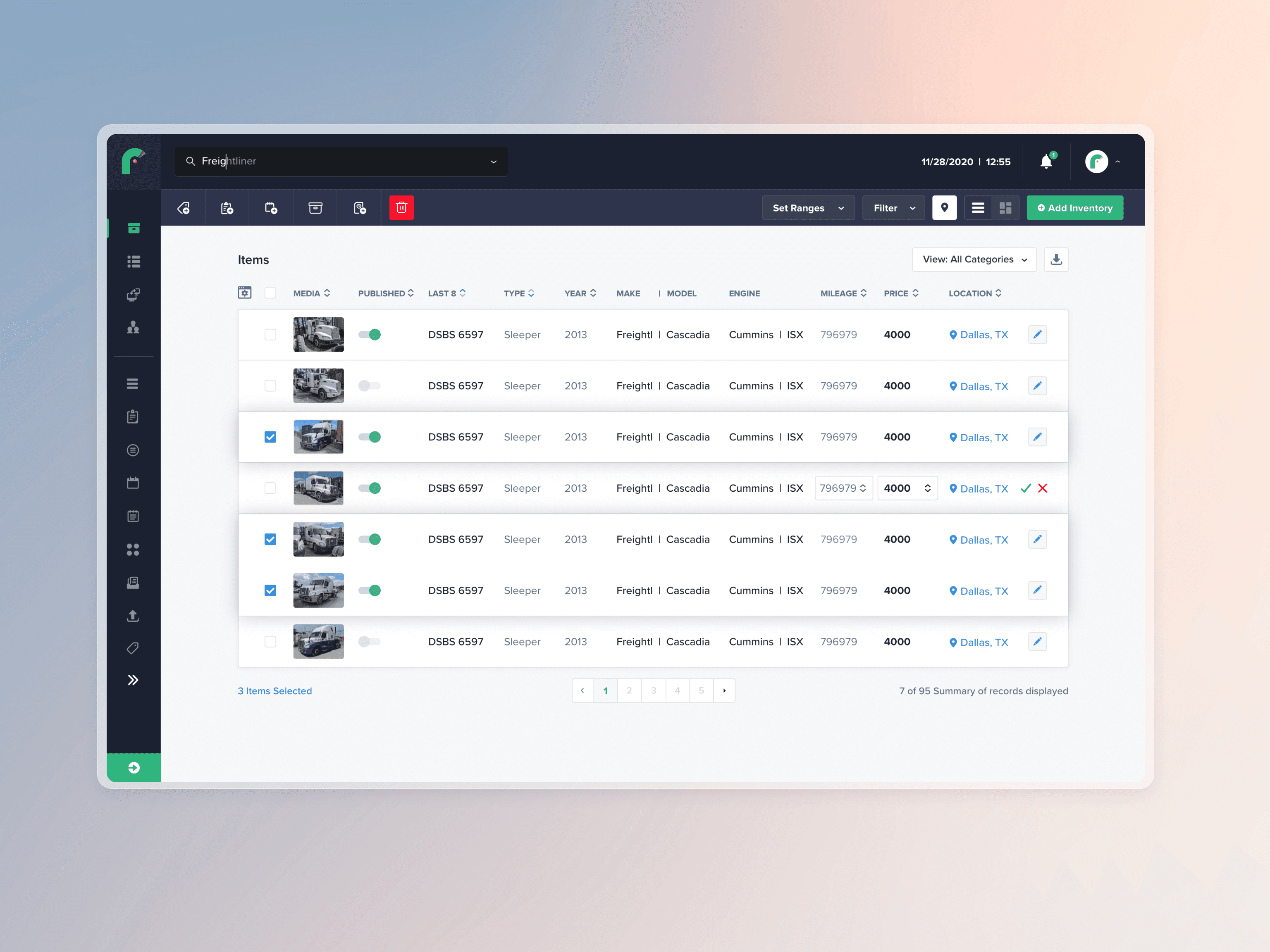 Landing page presenting dashboard of a product