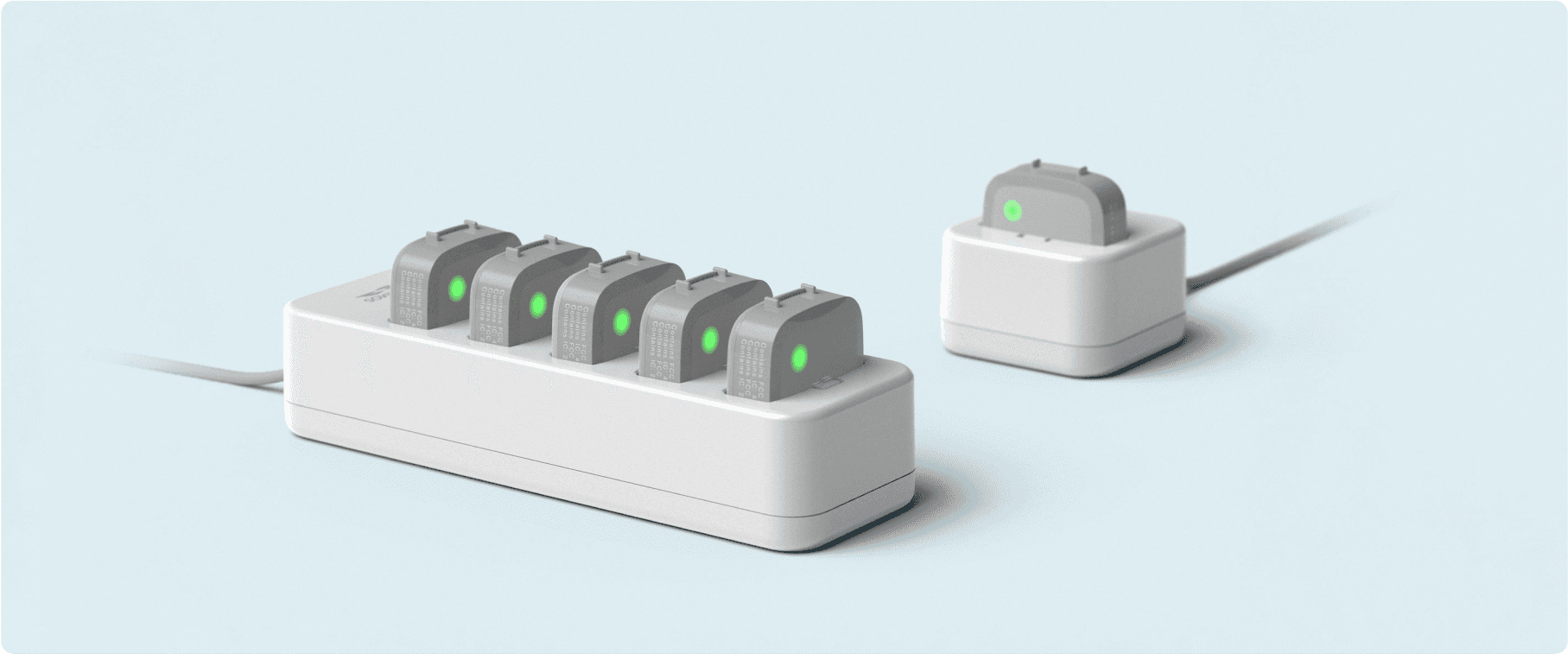 Charging ports with a green LED indicator, lighting up to signal when the device is fully charged, offering clear visual feedback for users.