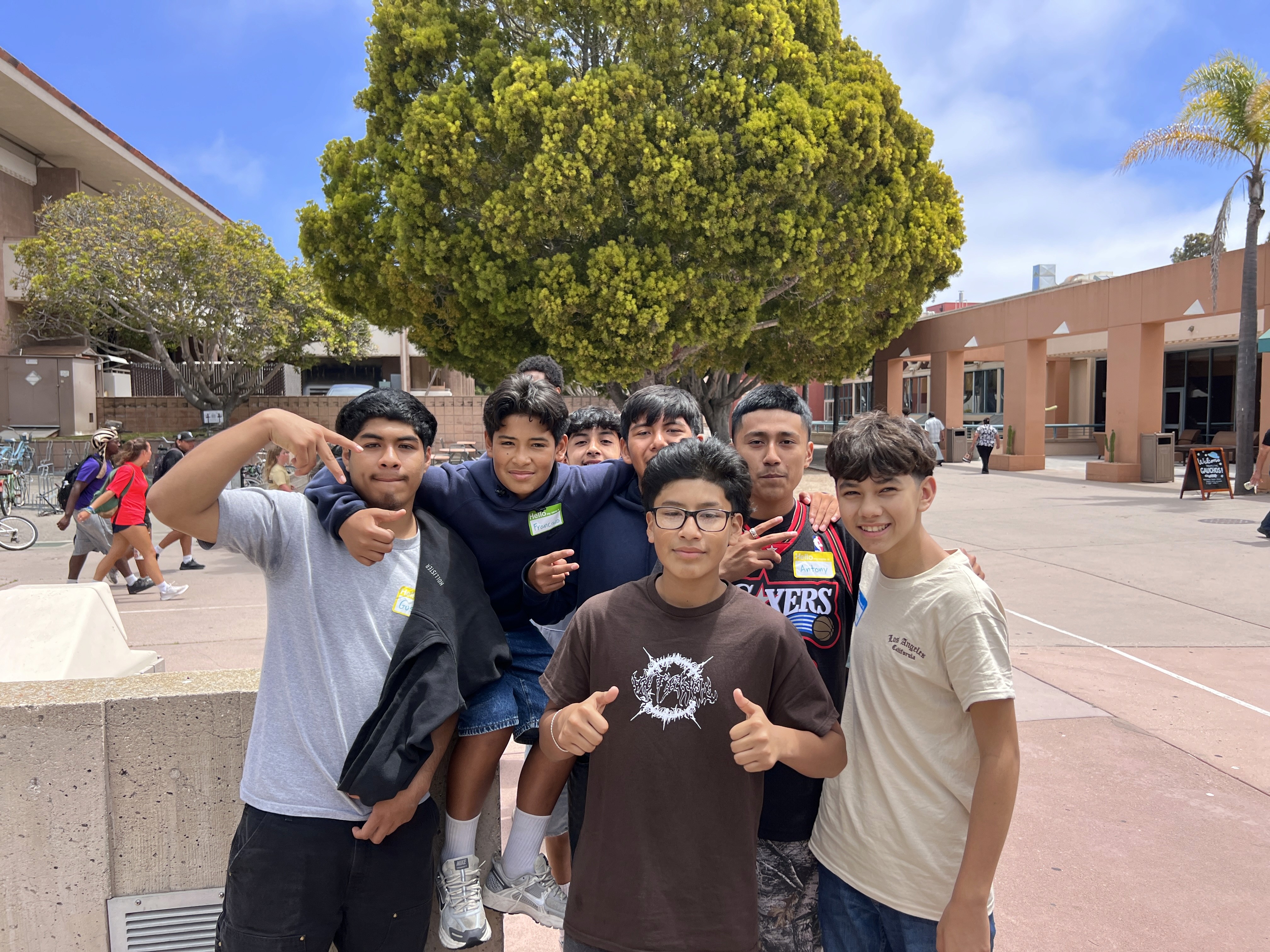 Youth group standing together