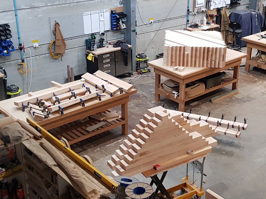 Preparing the quadrants for the table top