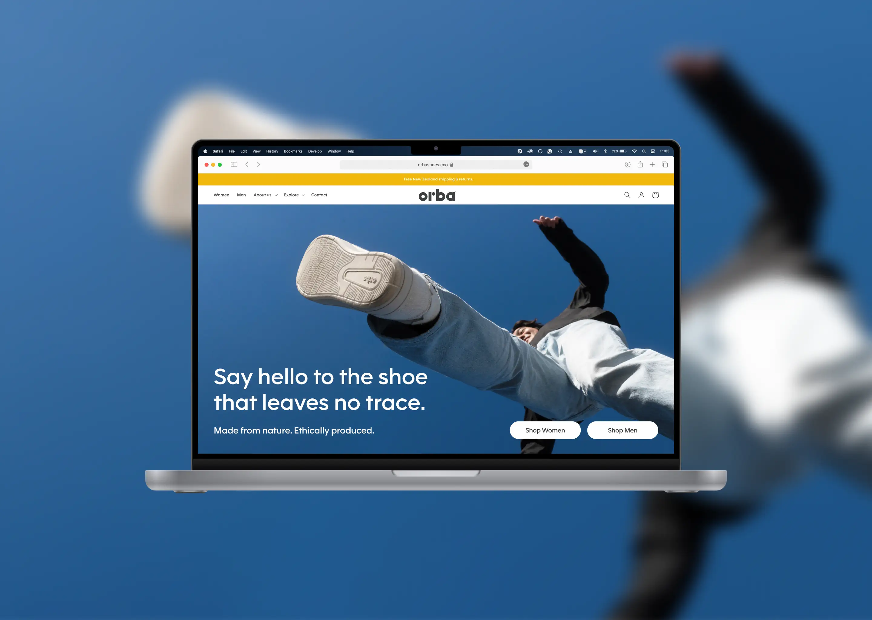 Orba Website homepage.