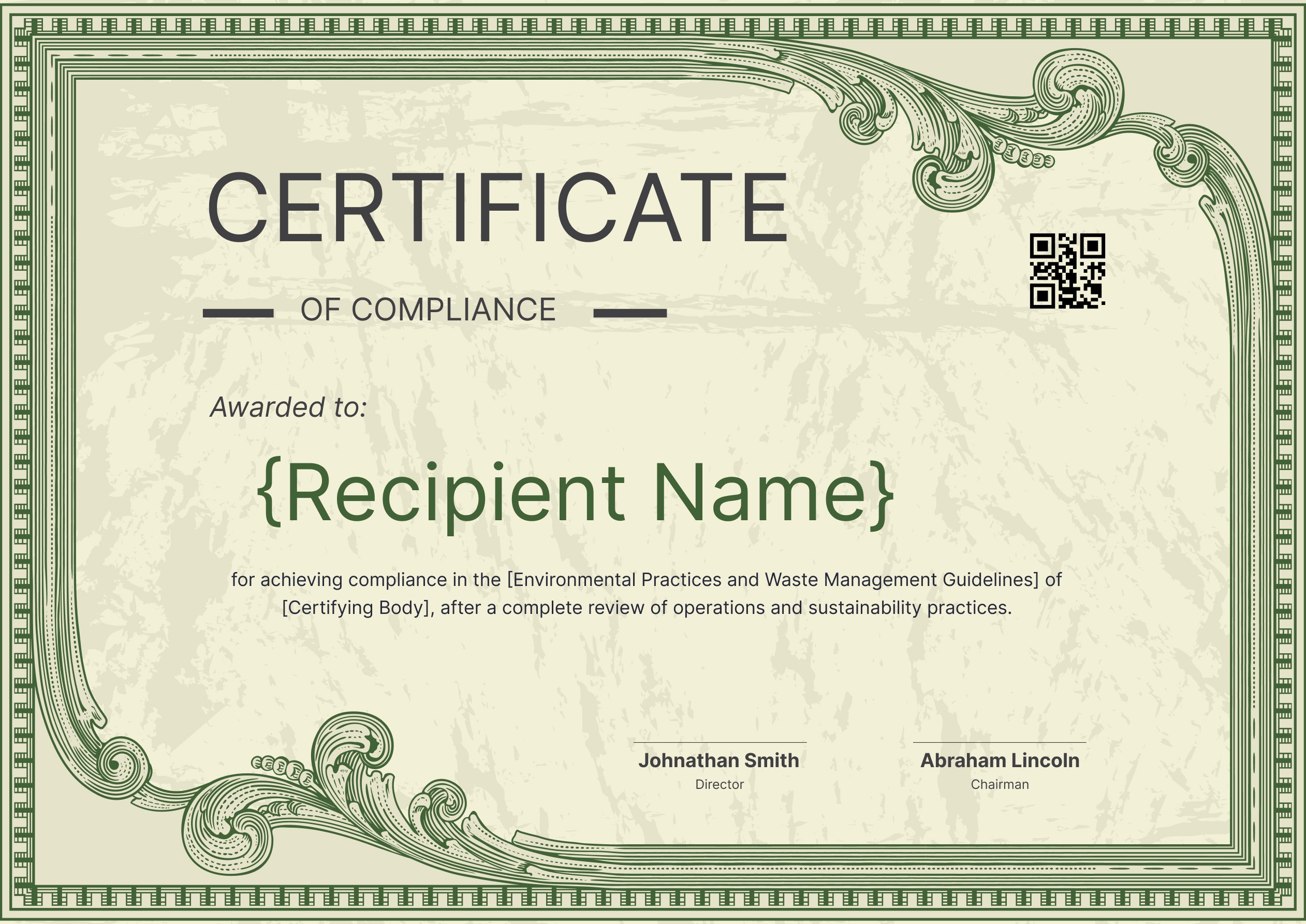 Wauld - Modern and Gripping Compliance Certificate Template