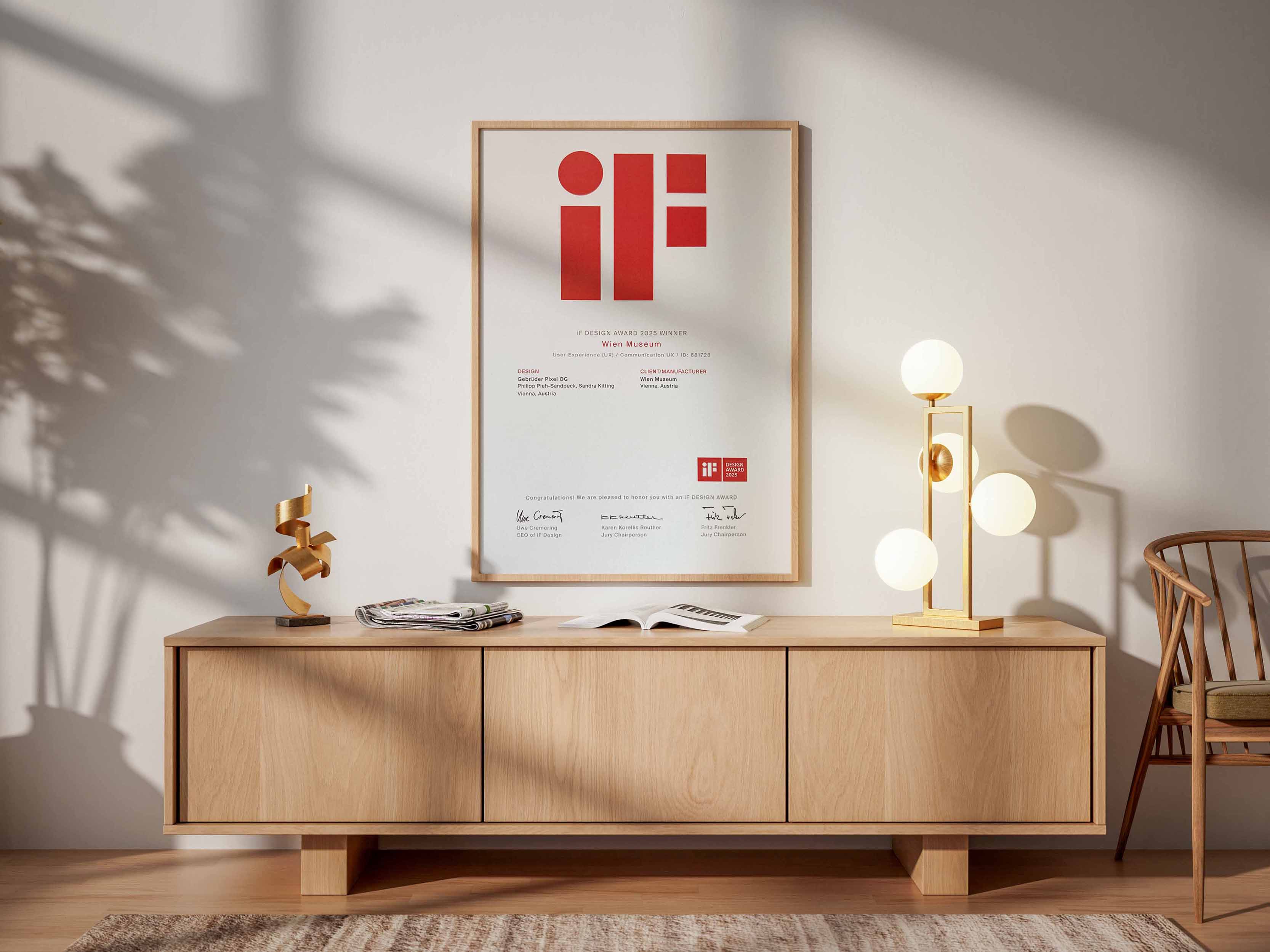 iF Design Award 2025 Auszeichnung für das Wien Museum im Bereich User Experience