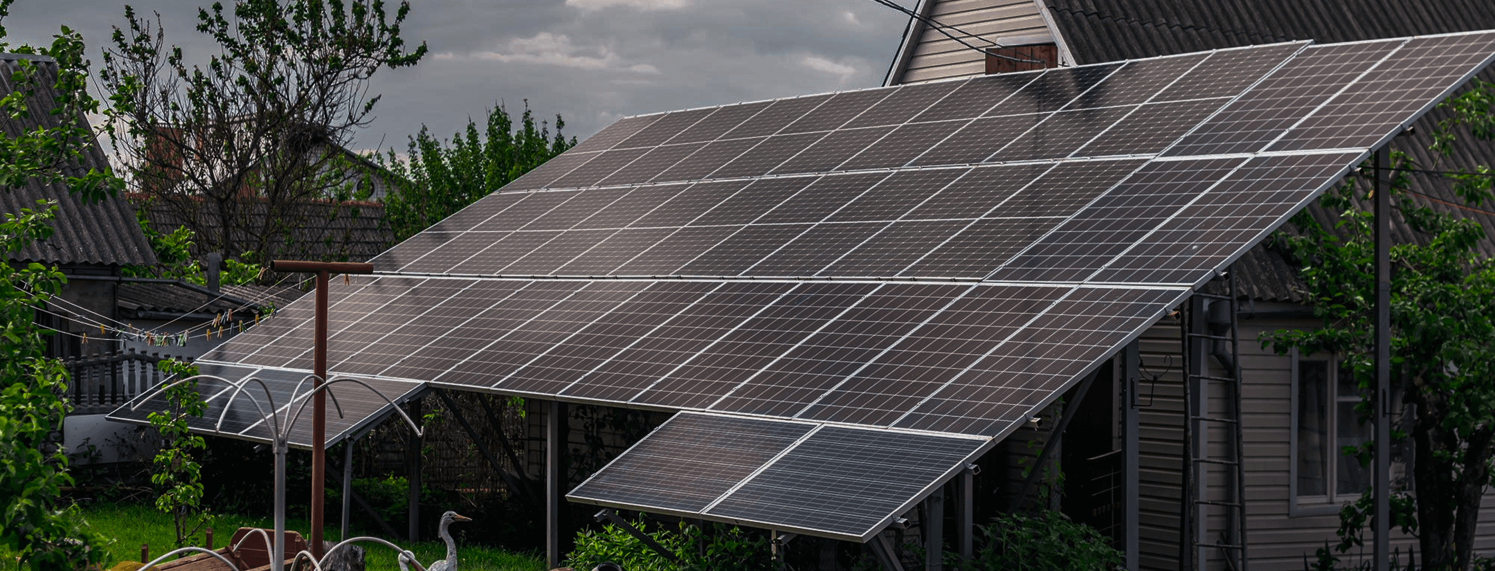 solar panels on the roof