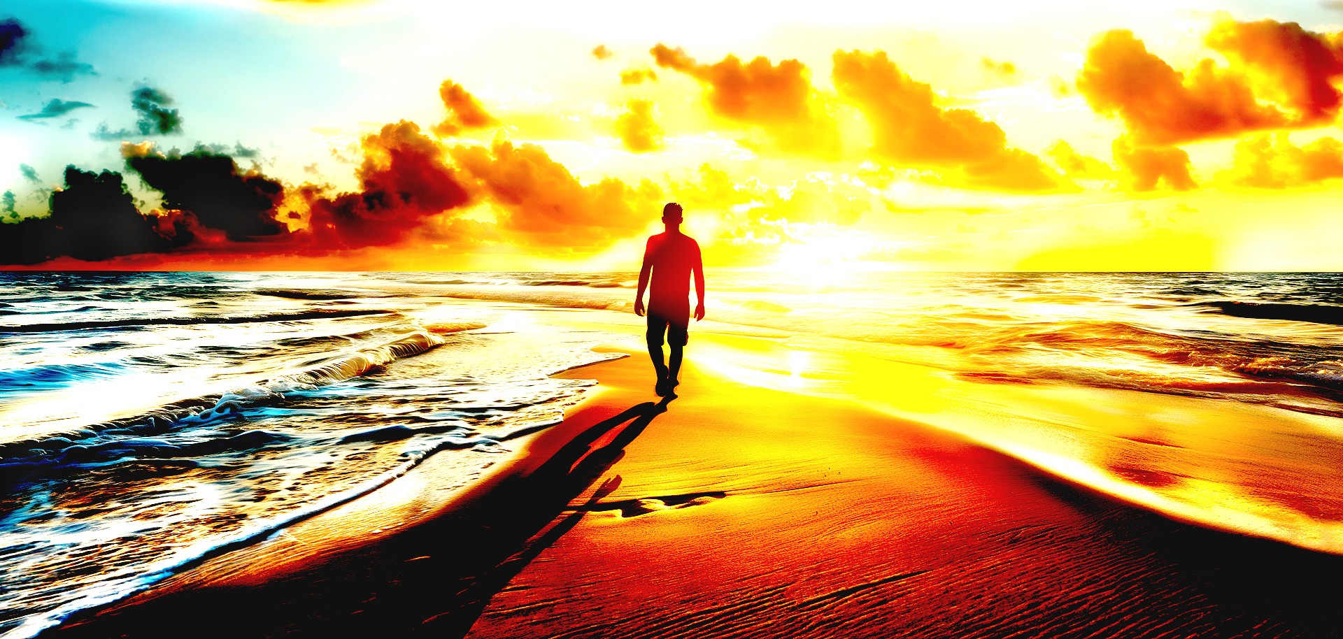 Man in the beach