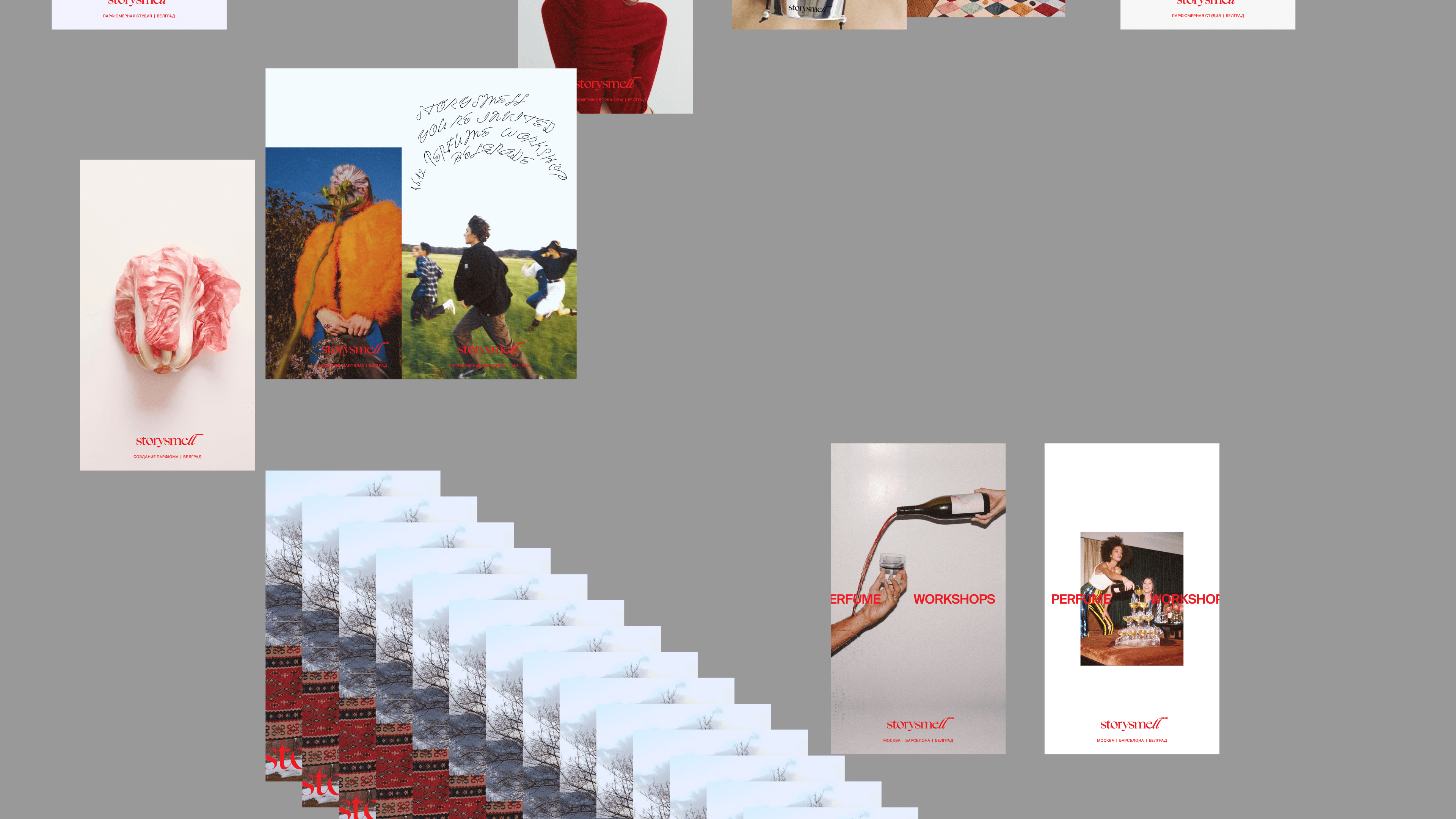 Examples of made banners for placement in instagram of Storysmell perfume studio