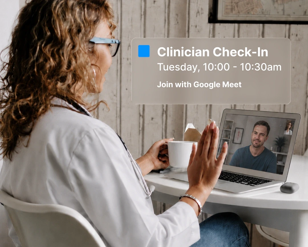 Doctor on a telehealth call with a precusor member