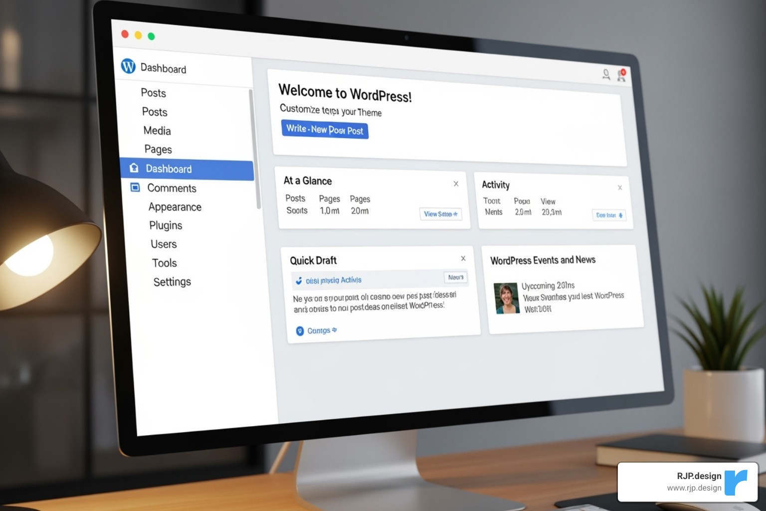 WordPress dashboard showing its intuitive interface - WordPress website design