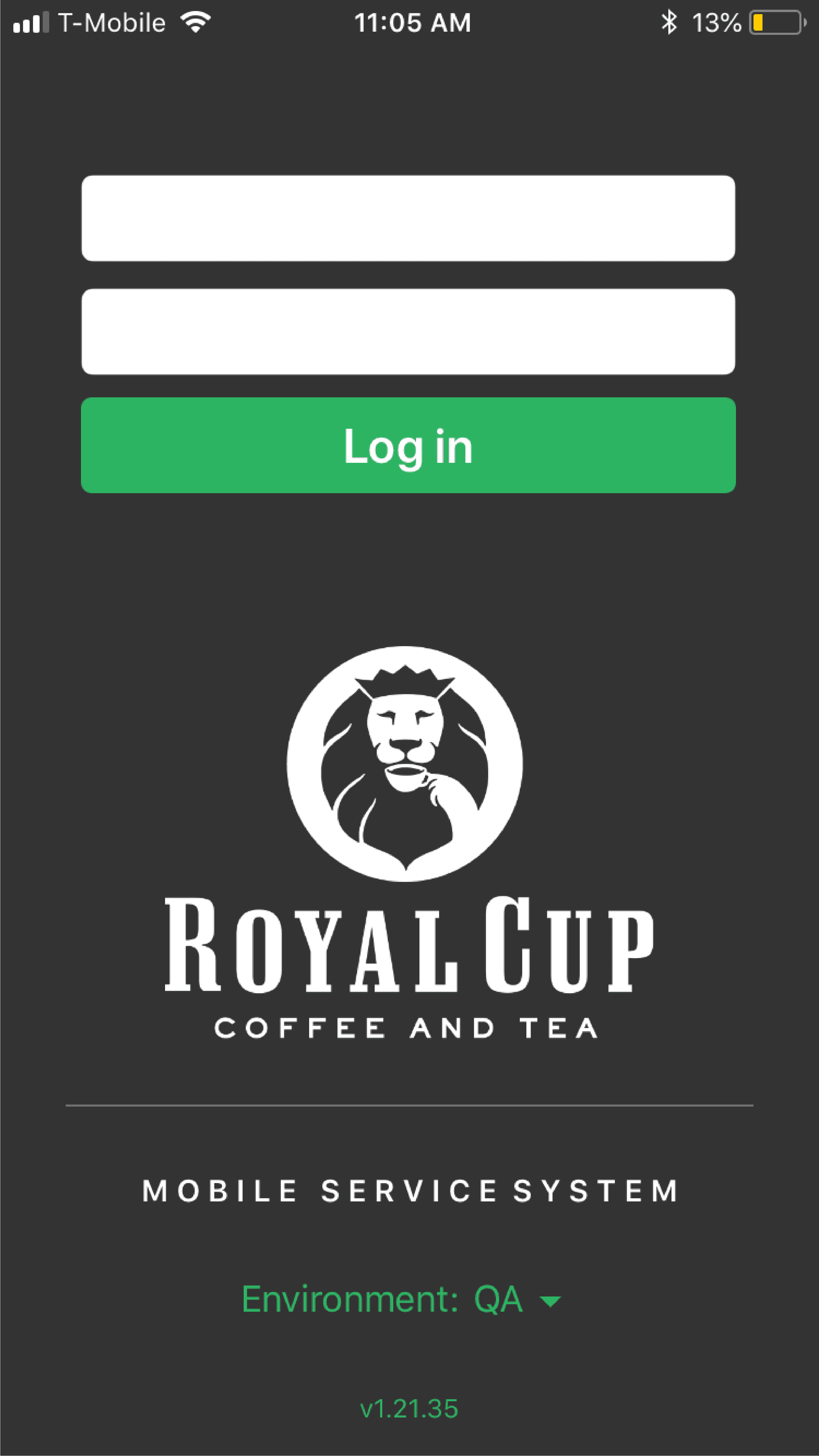 Royal Cup SAP Application Screenshot