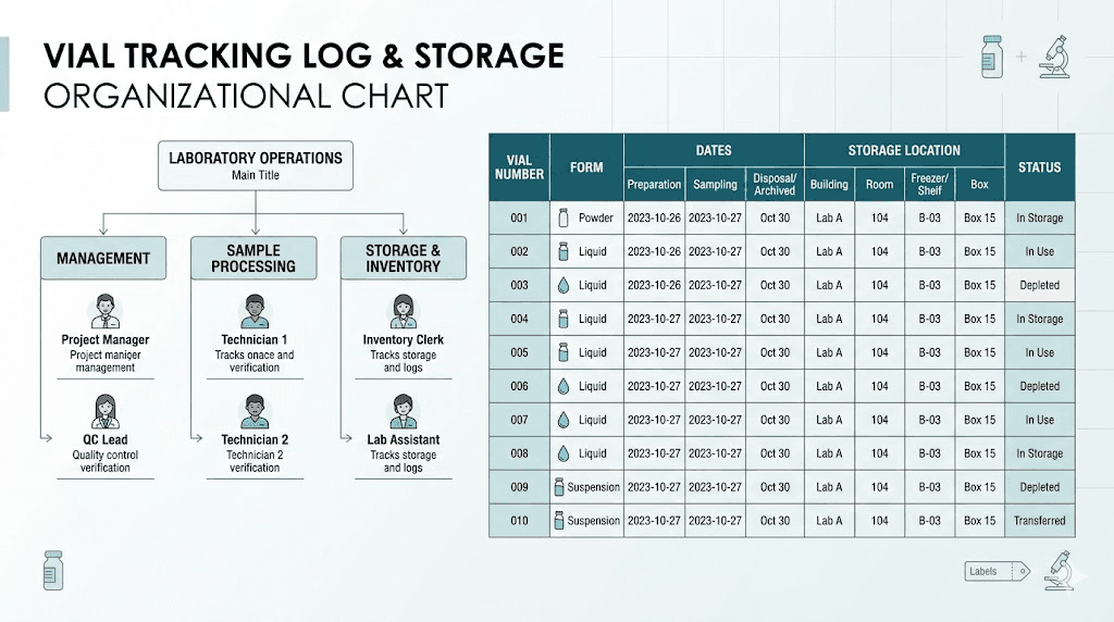 Retatrutide vial tracking log template for proper storage management