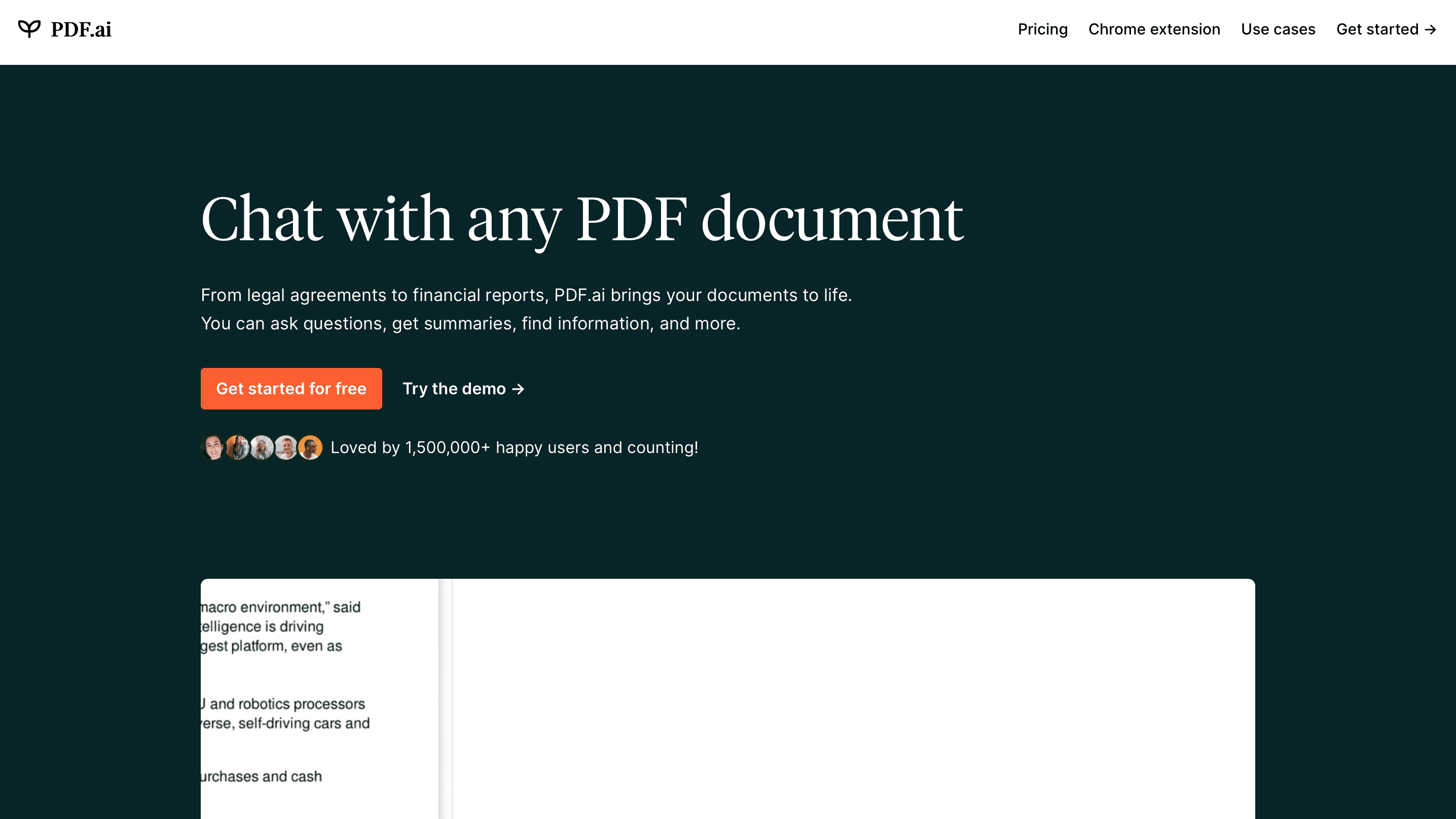 PDF.ai Landing Page