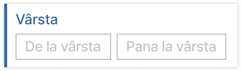 Filtrare pacienți după intervalul de vârstă