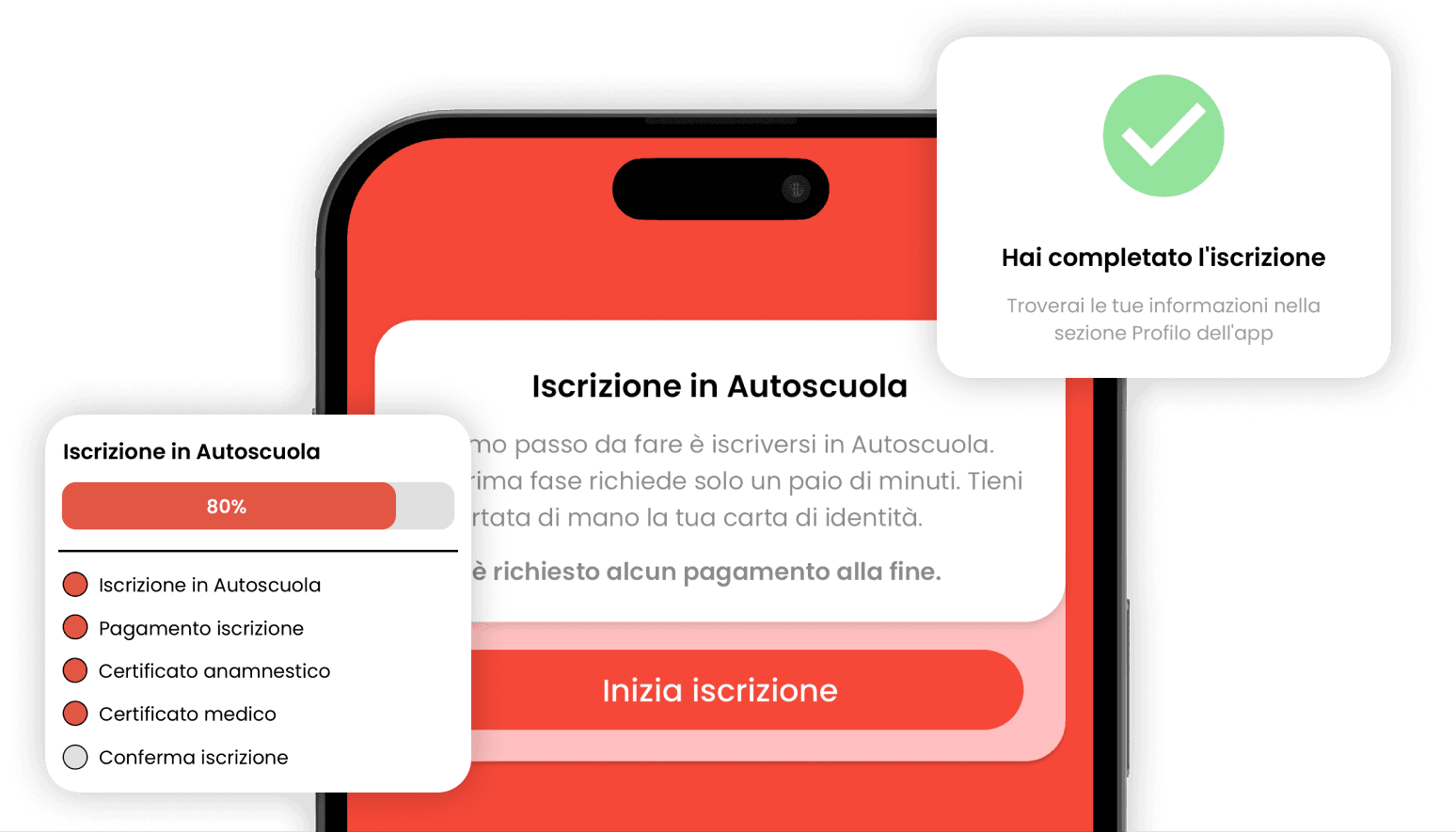 Guidoio interfaccia iscrizione in autoscuola