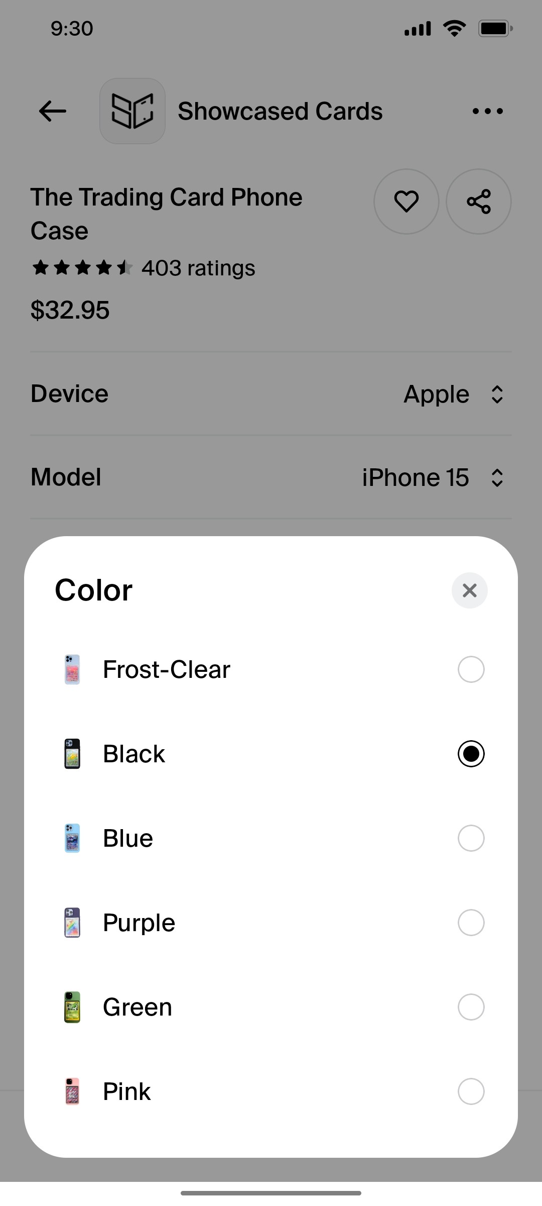 Shop App Color Screen