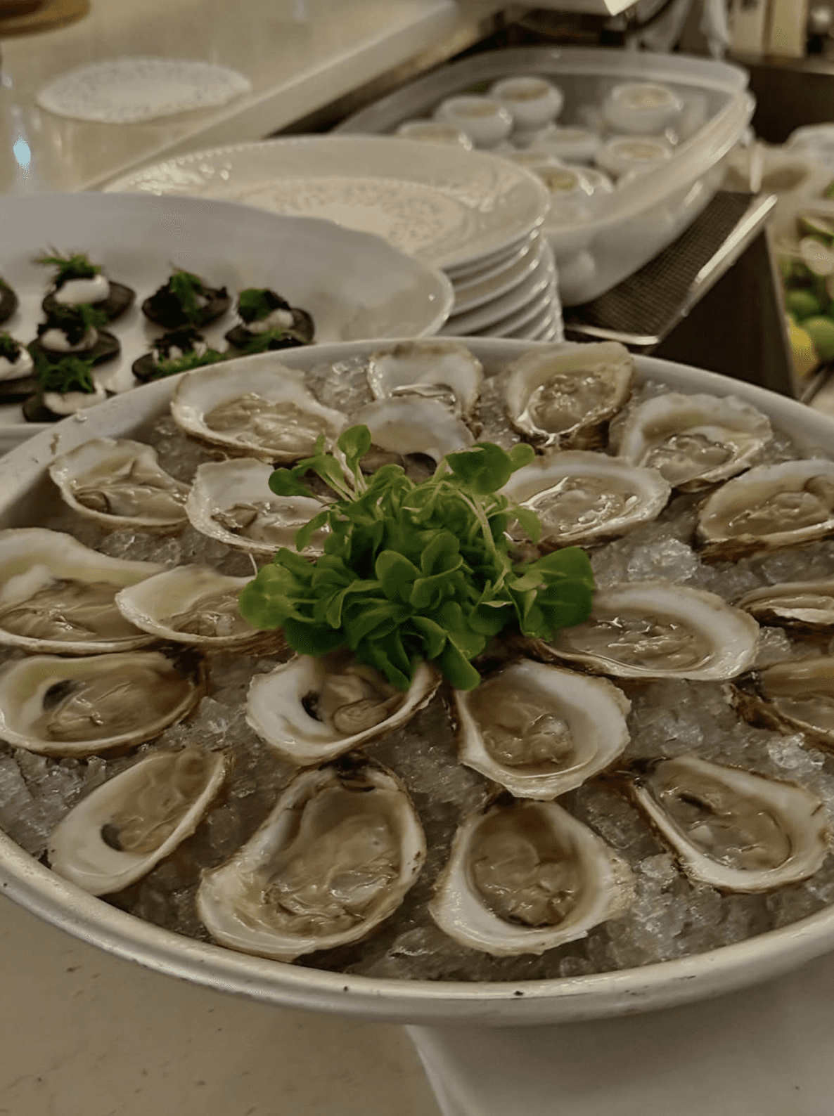 Main dining area with warm lighting and modern decor.