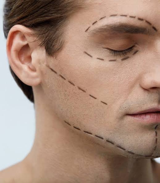 Male facial rejuvenation portrait