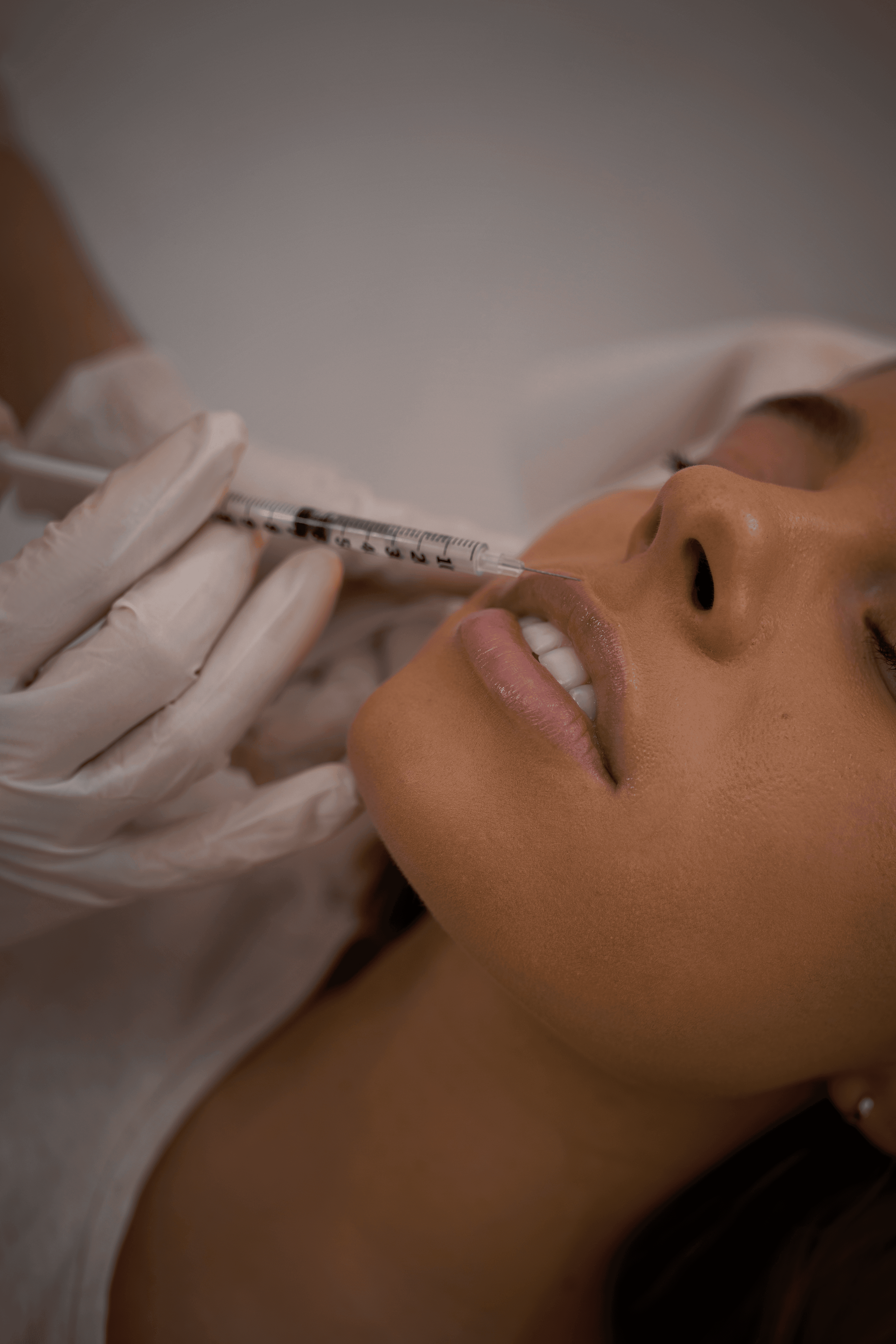 Drone shot of a running track at night