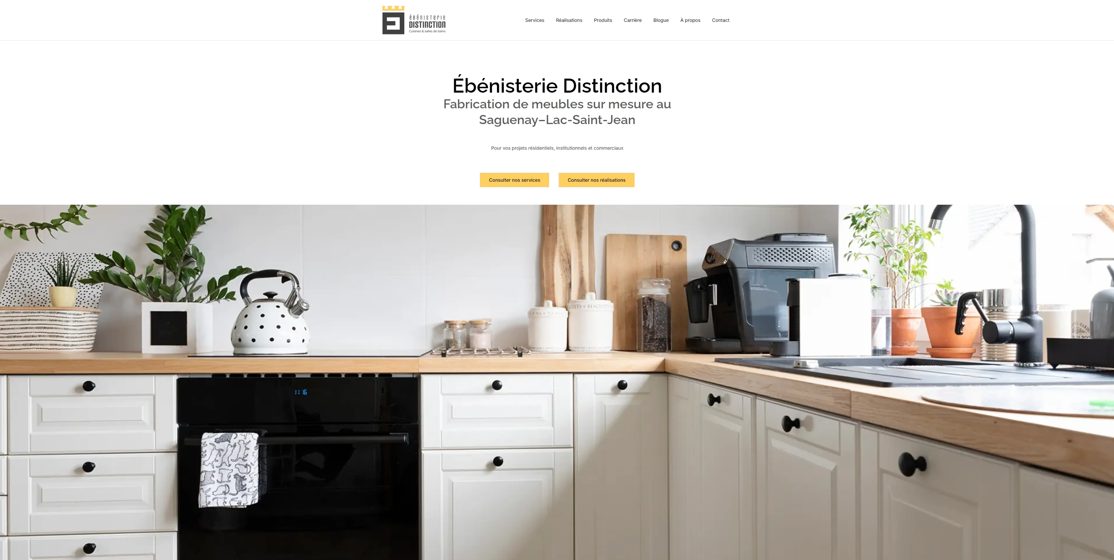 header du site Ebenisterie distinction