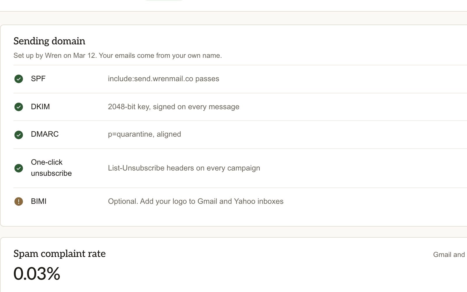 One-click unsubscribe headers on every campaign
