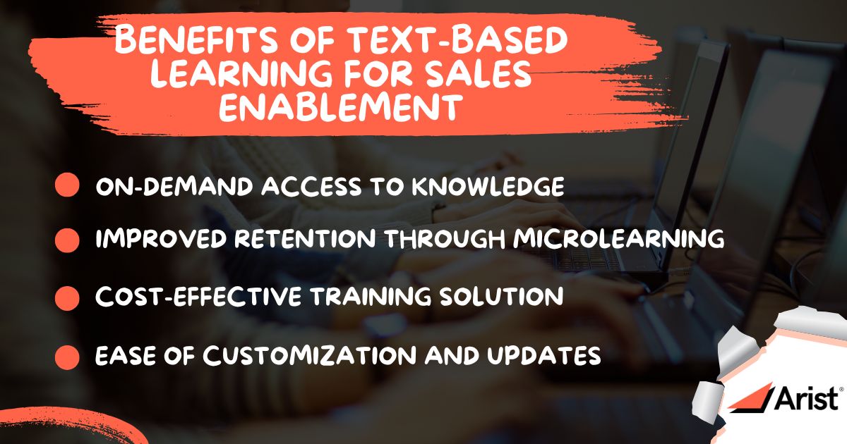 Benefits of Text-Based Learning for Sales Enablement