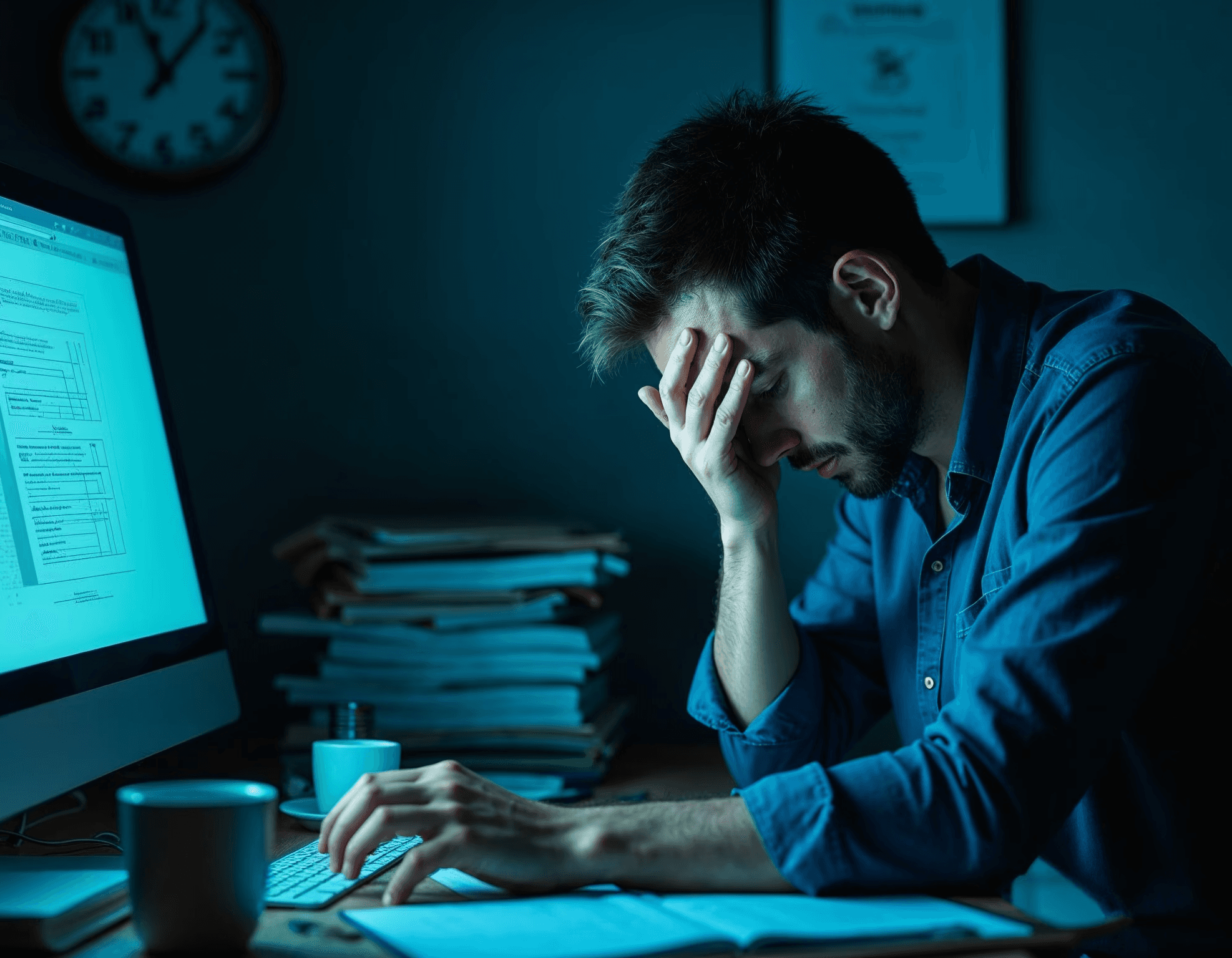 Homem arrependido de tempo perdido