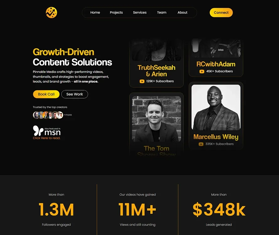 pinakkle media website design and branding