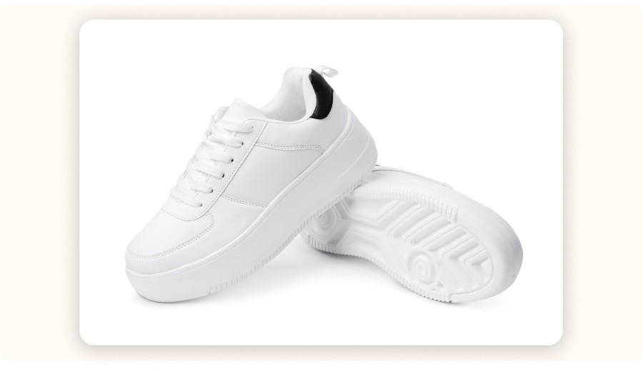 Pair of unisex white sneakers
