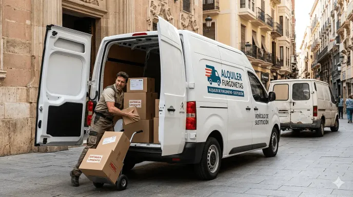 Vehículo industrial de sustitución proporcionado por el seguro de flotas para evitar el lucro cesante de la empresa.
