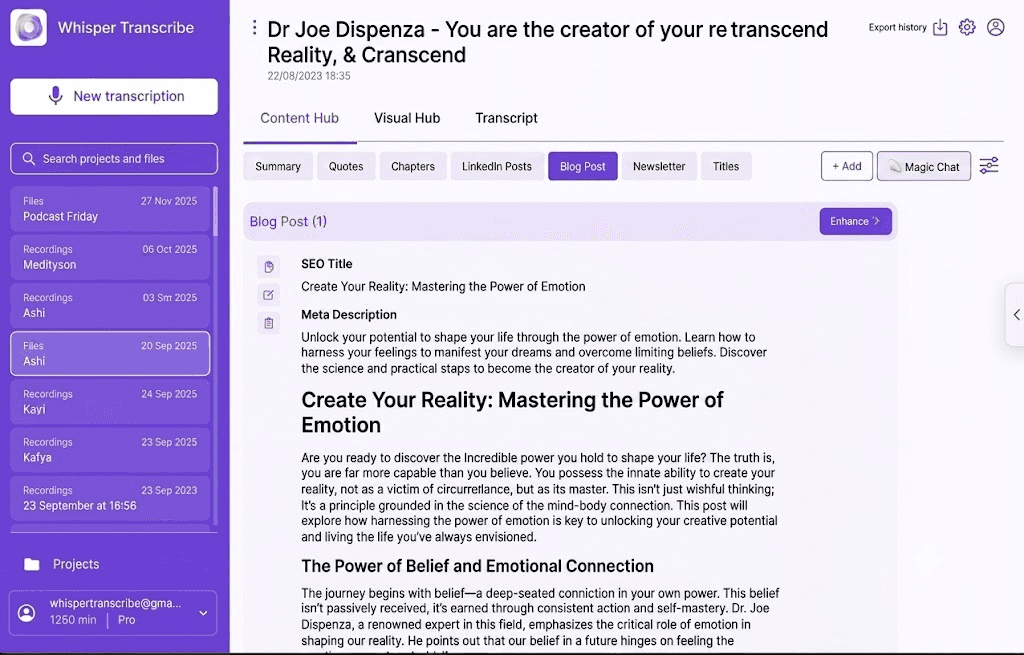 whispertranscribe interface