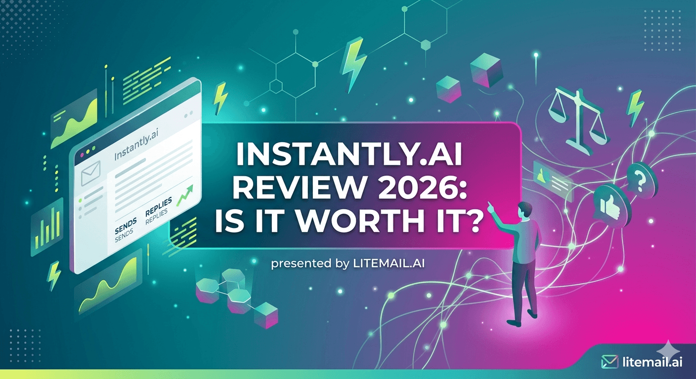 how pre-warmed inboxes improve cold email deliverability in 2026, featuring a laptop warming up email reputation, rising graph, envelopes with checkmarks, and a rocket symbolizing improved performance.