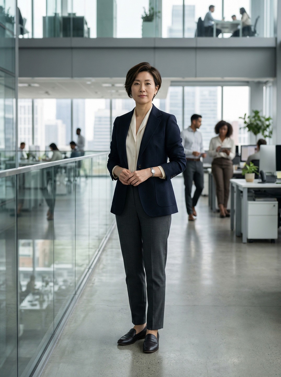 Financial institution representative in corporate environment
