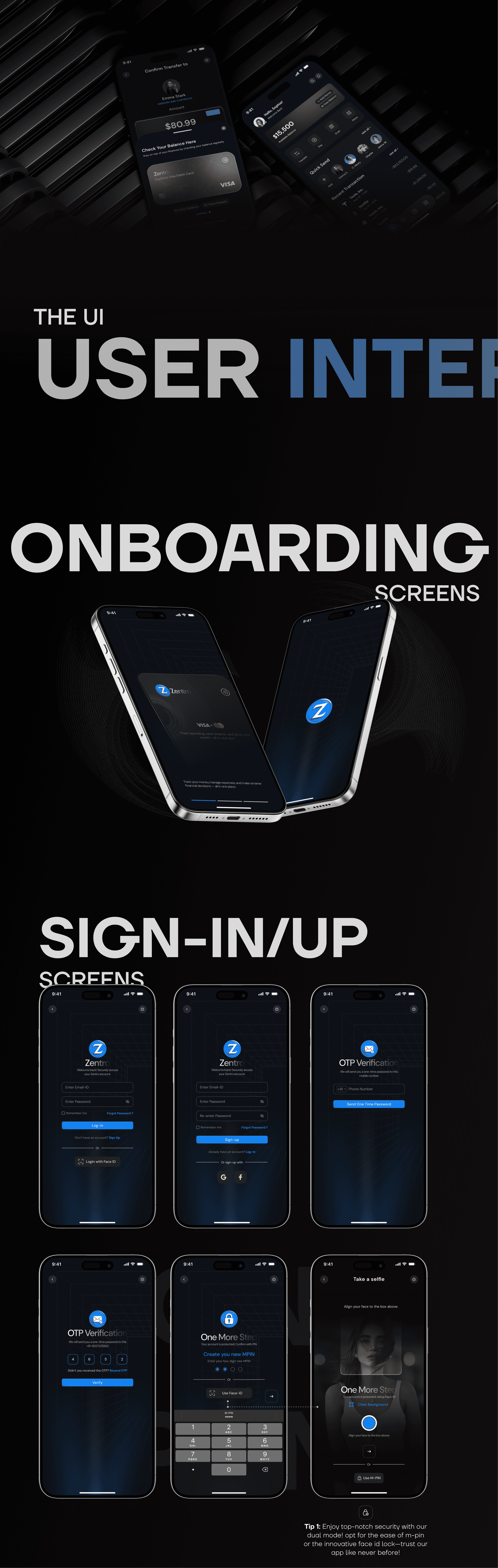 Zentro Finance App - Onboarding/Others.