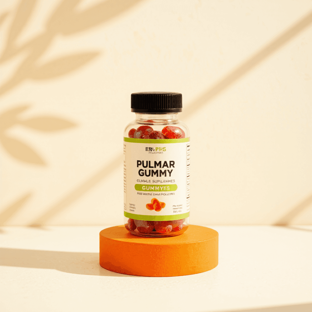 product photography of a bottle of collagen gummies for beauty enhancement