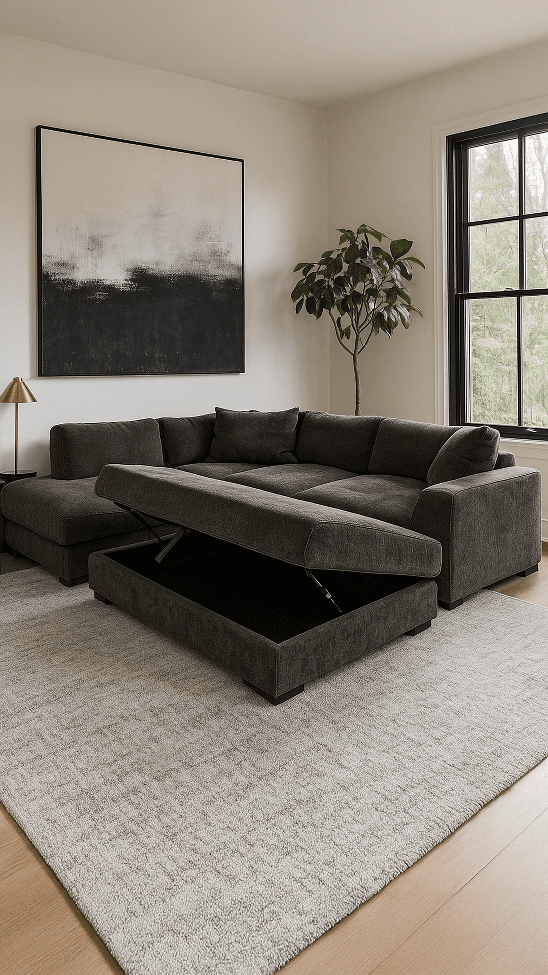 A smiling woman with her arms crossed, standing against a dark green background. She has long, dark hair.