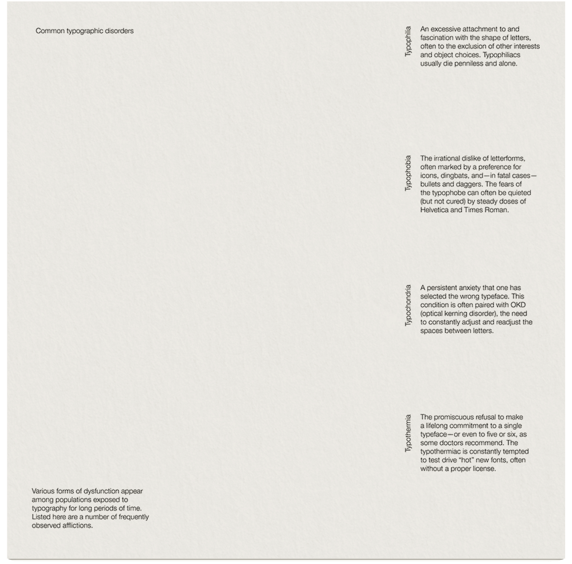 swiss typographic layout , typography example 5 - layout design by selina donohoe 