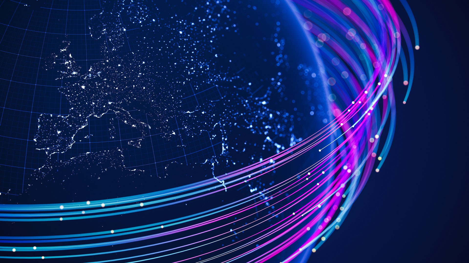 TitleAbstract image of glowing geometric shapes in blue and orange on black background