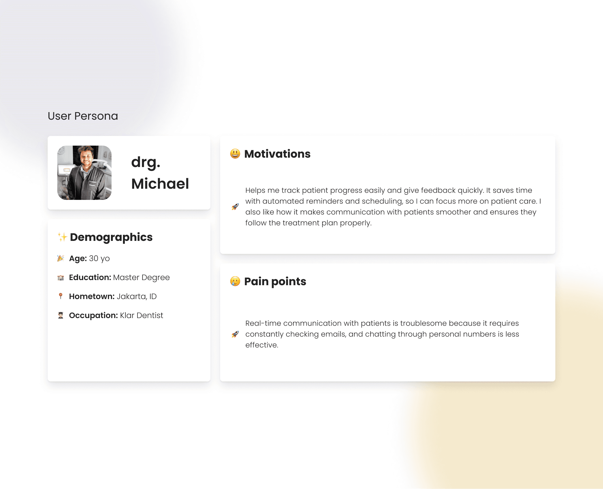User Persona - Dentist