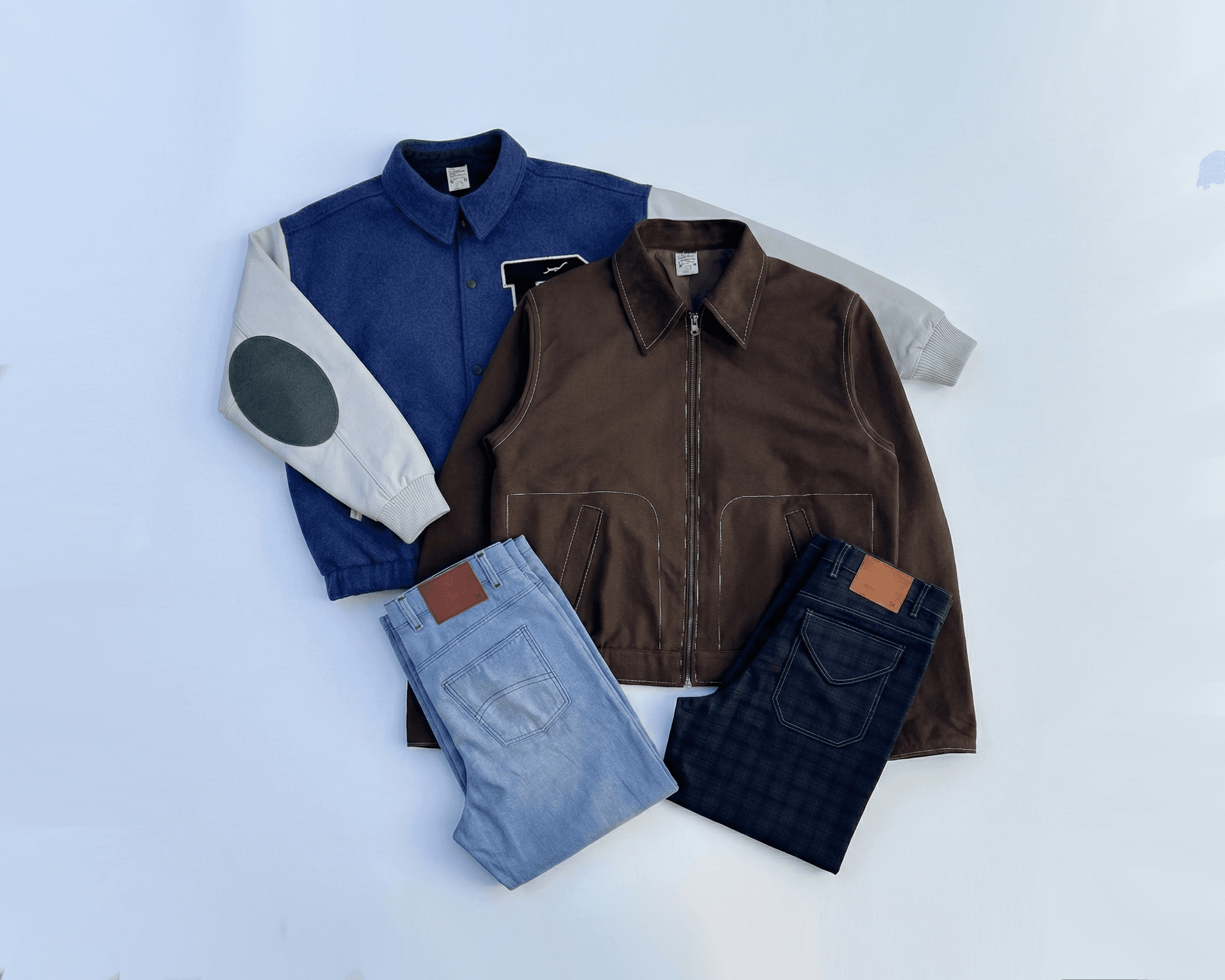 Wool and Calf Varsity Jacket