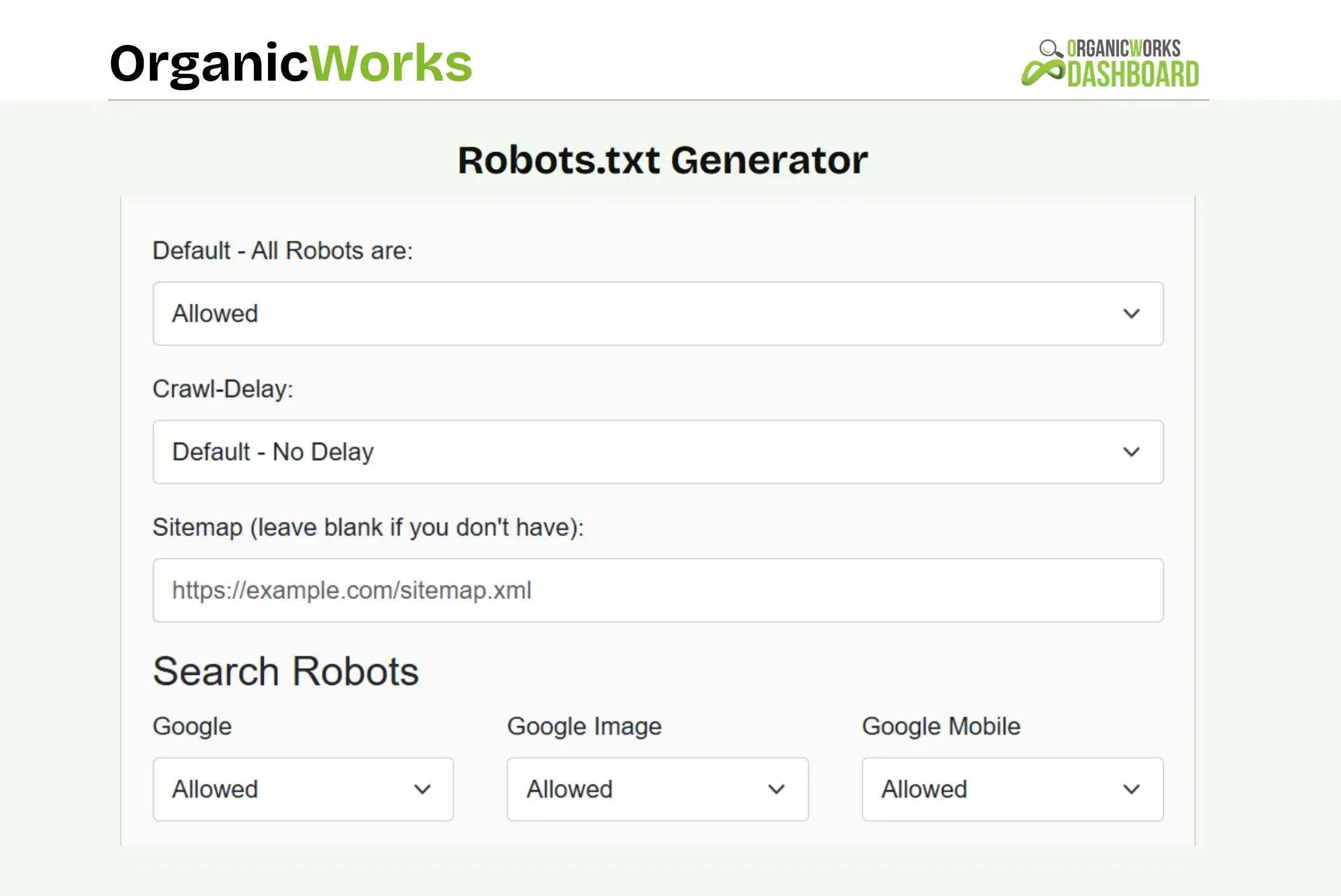 Robots.txt Generator 