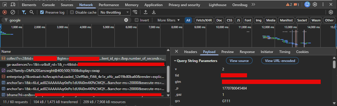 Chrome DevTools Network
