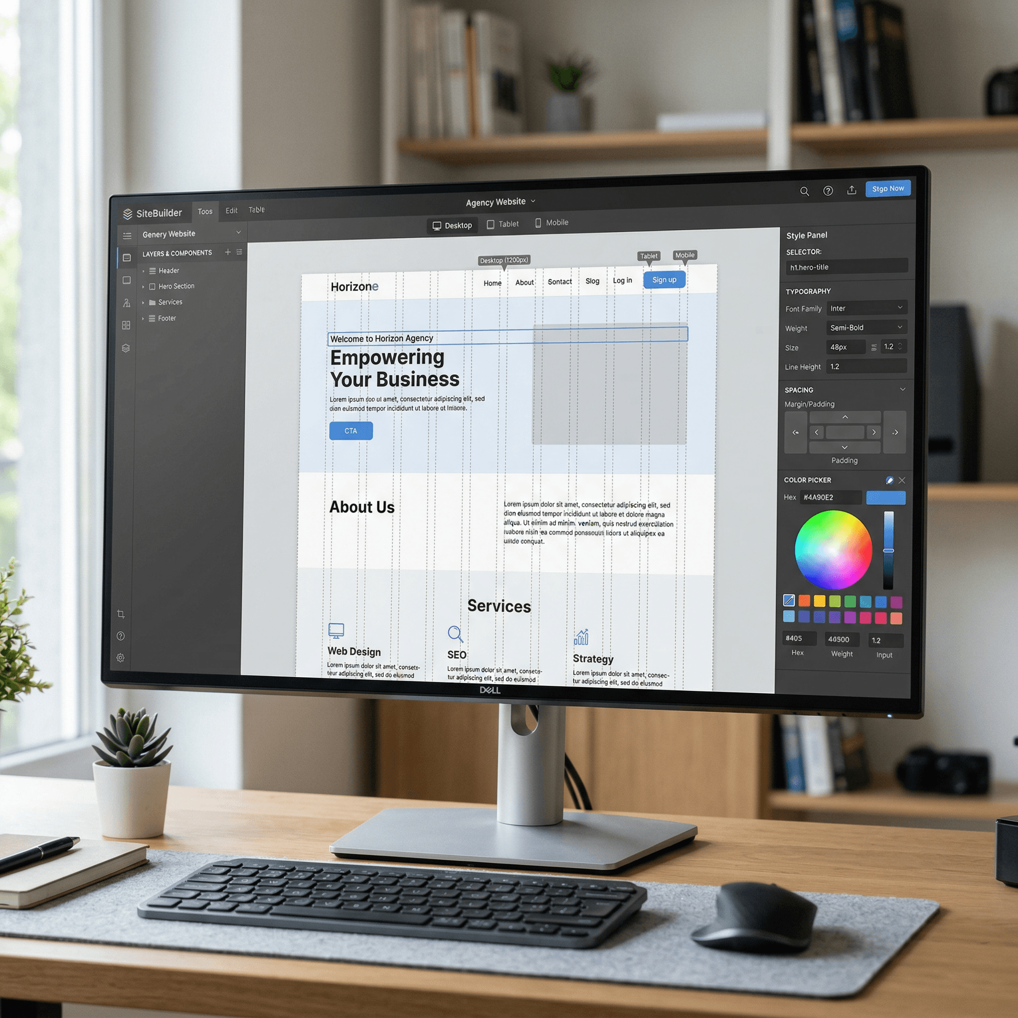 Web design service in Halton Hills displayed on a computer screen