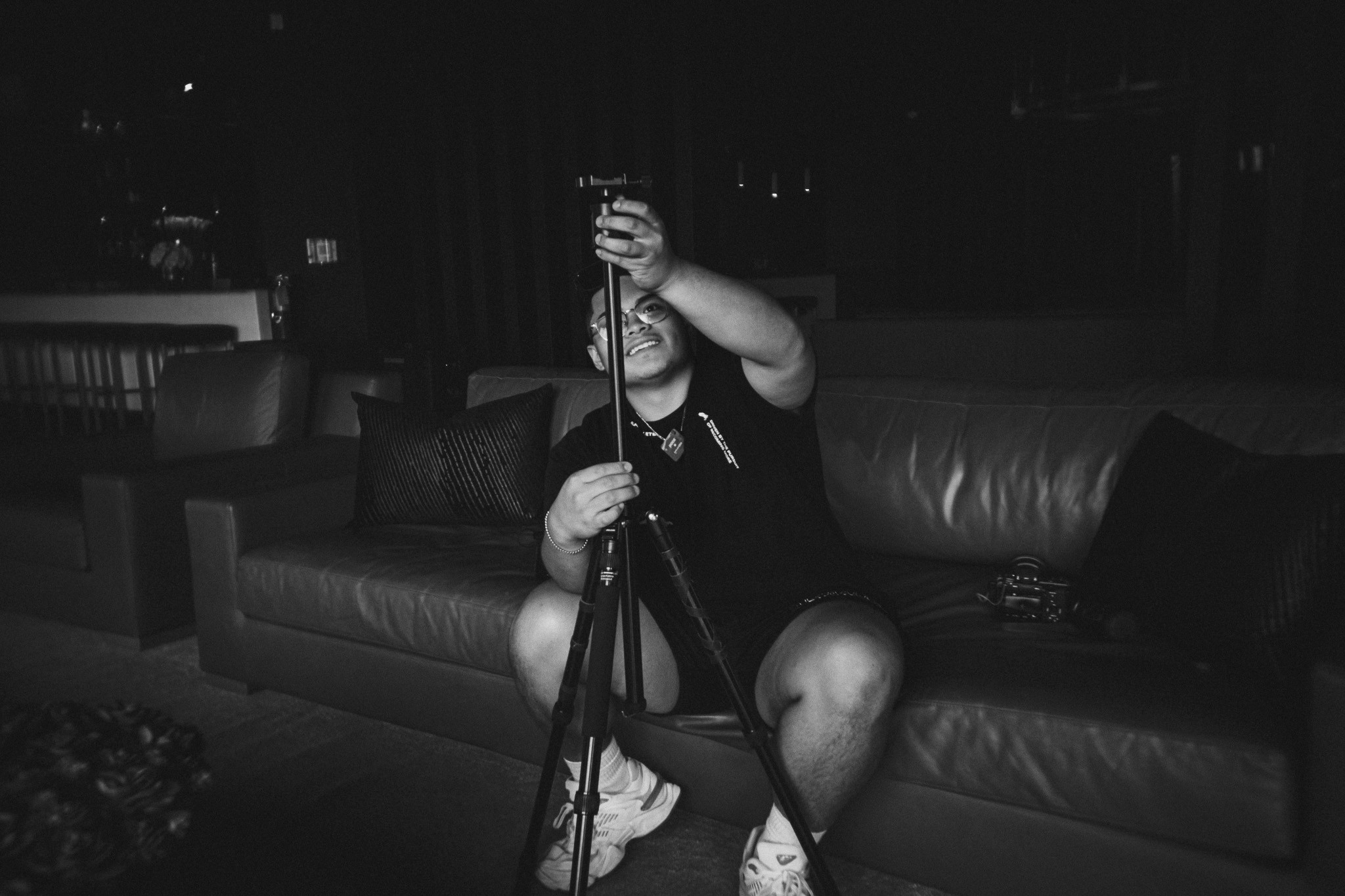 Young Woman Looking at a Person Beside Her