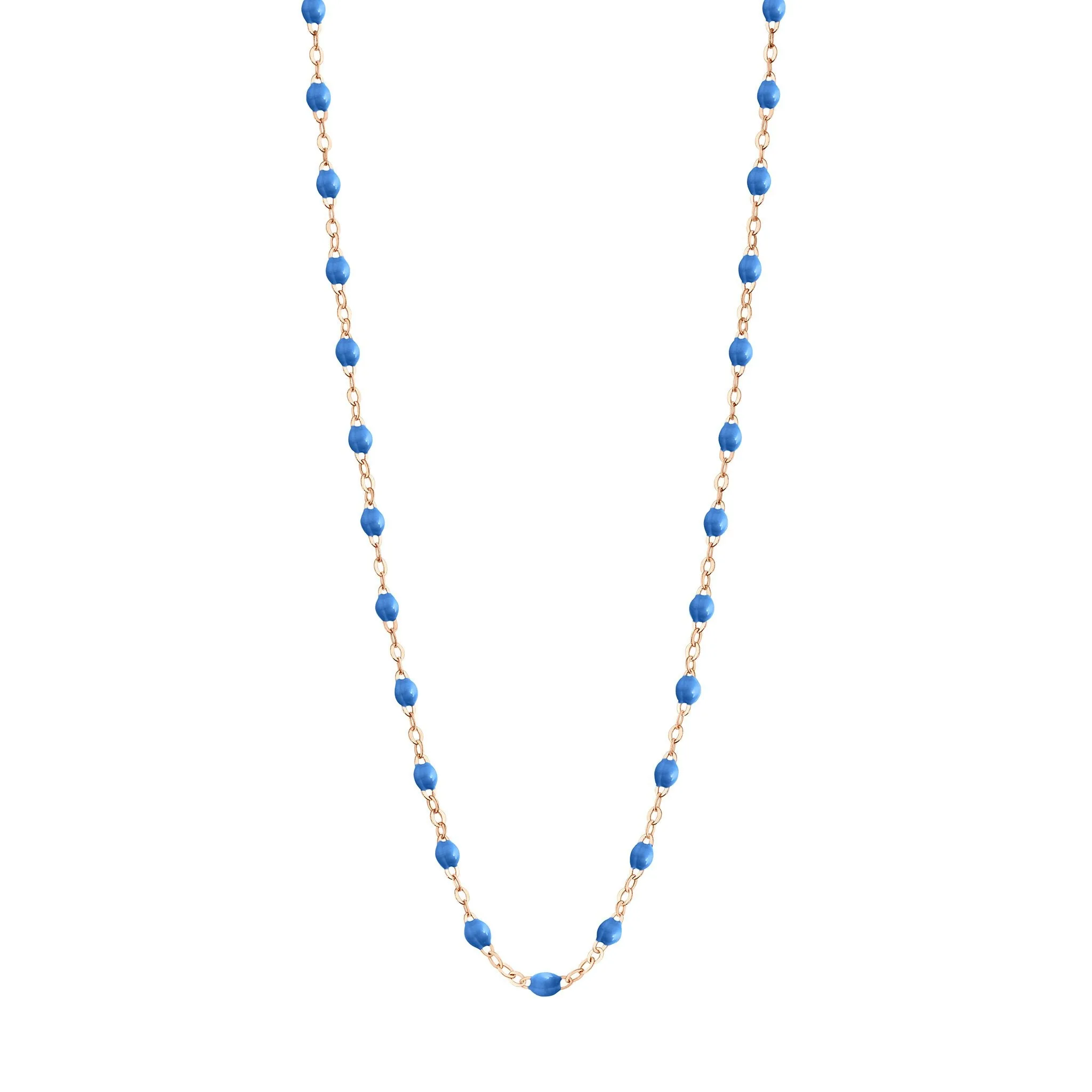 Collier bleu fluo Classique Gigi, or rose