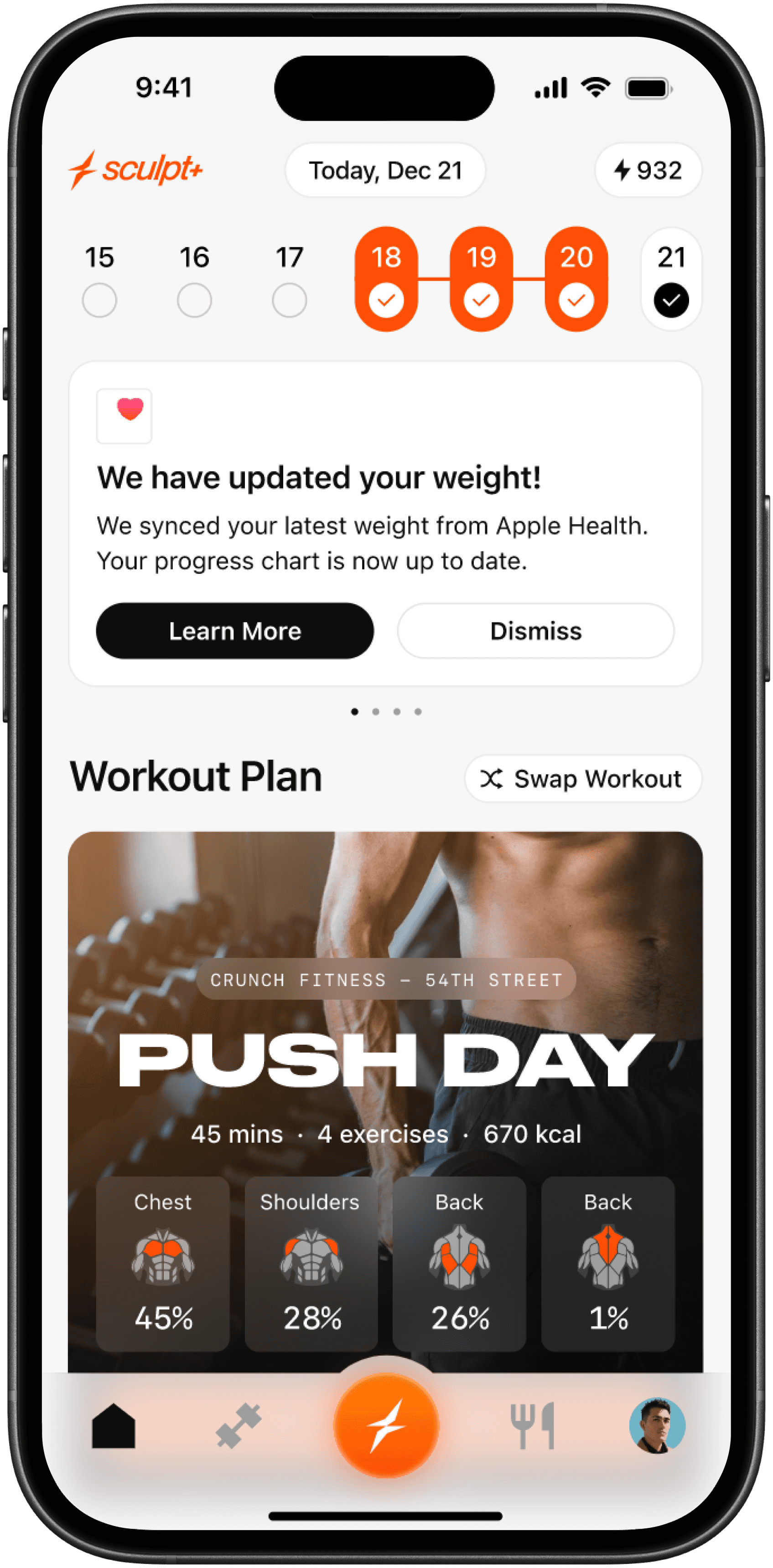 Phone mockup of the Superpower app